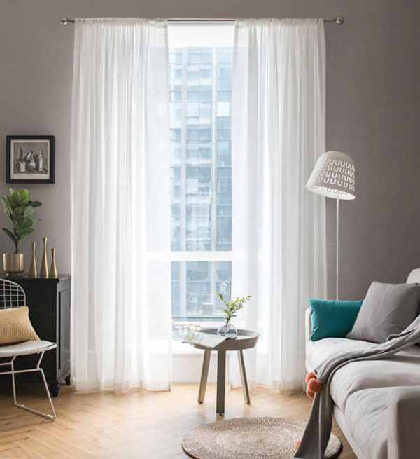 Pure White Elegant Sheer Curtains